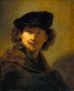 Rembrandt Peale Self Portrait with Velvet Beret oil painting reproduction